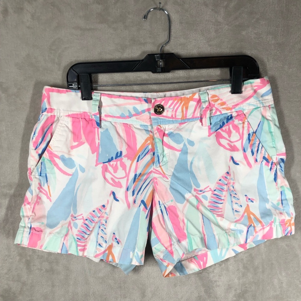 Lilly Pulitzer Callahan Shorts Womens 8 Out To Sea Tropical Resort Coastal Beach